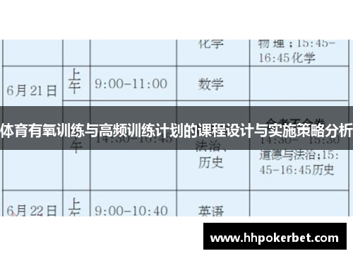 体育有氧训练与高频训练计划的课程设计与实施策略分析